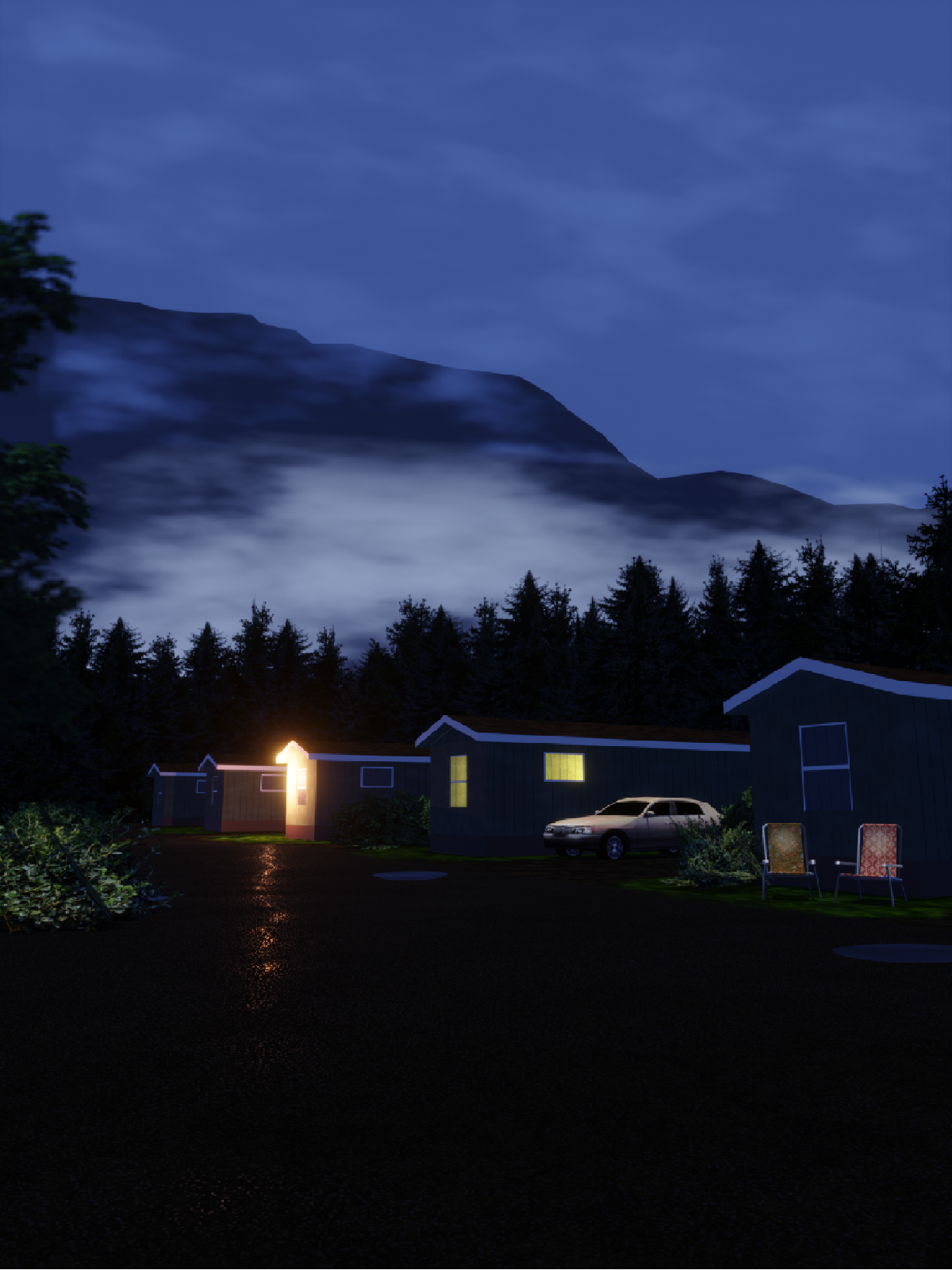 PSX Trailer Park — Modelled in Blender